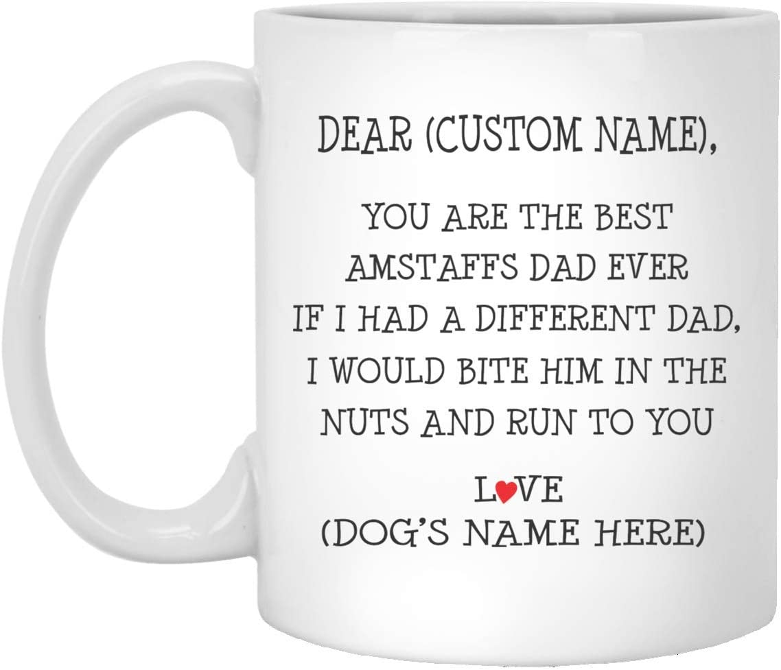 Amstaffs Gifts For Men, Best Amstaffs Dad Ever, Personalized Amstaffs Mug, Amstaffs Dad Mug, Gifts For Father Day