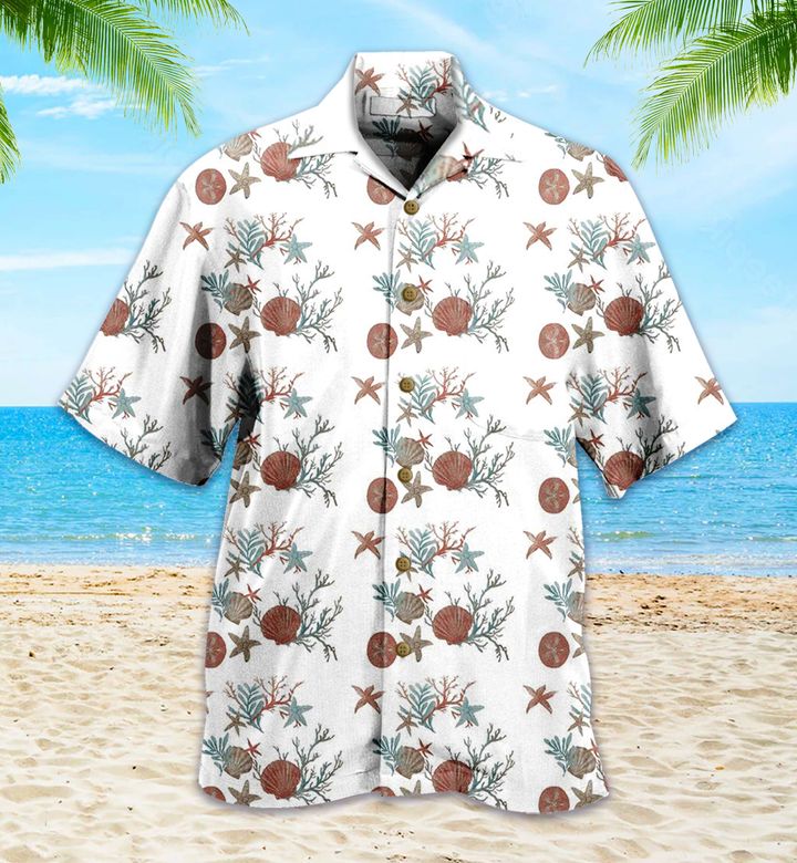 Coral Ocean White Hawaii Shirt Ha20366