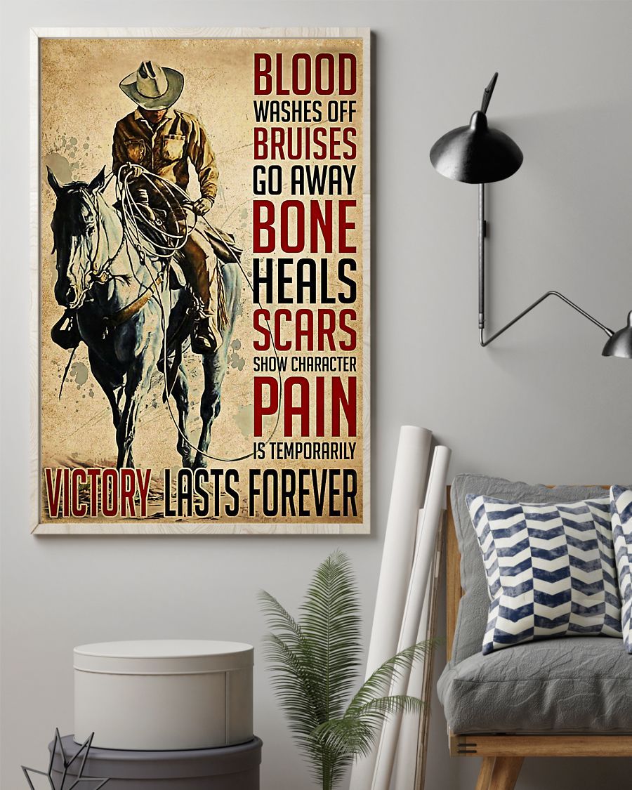 Cowboy Victory Lasts Forever Vertical Canvas And Poster | Wall Decor Visual Art
