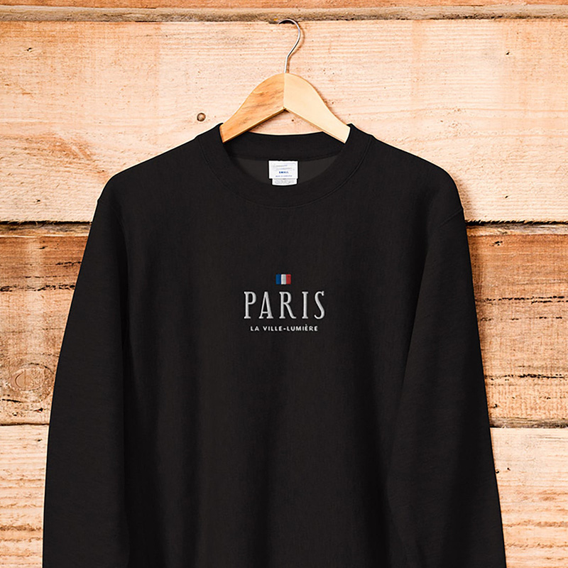 2022 Autumn Paris Letters Embroidery French Fashion Women Sweatshirts Long Sleeve Cotton Thick Pullover Loose Casual Warm Jumper alx