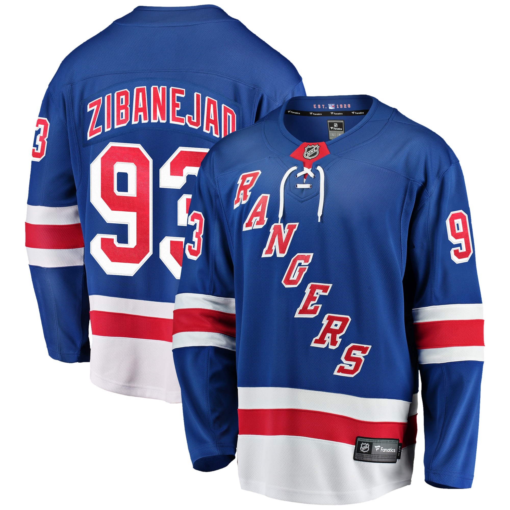 Men's New York Rangers Mika Zibanejad Blue Home Breakaway Player Game Jersey