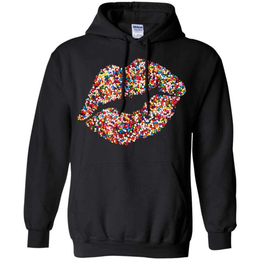 AGR Lips Shirt Candy Sprinkles Lipstick Kiss Bridesmaids Hoodie