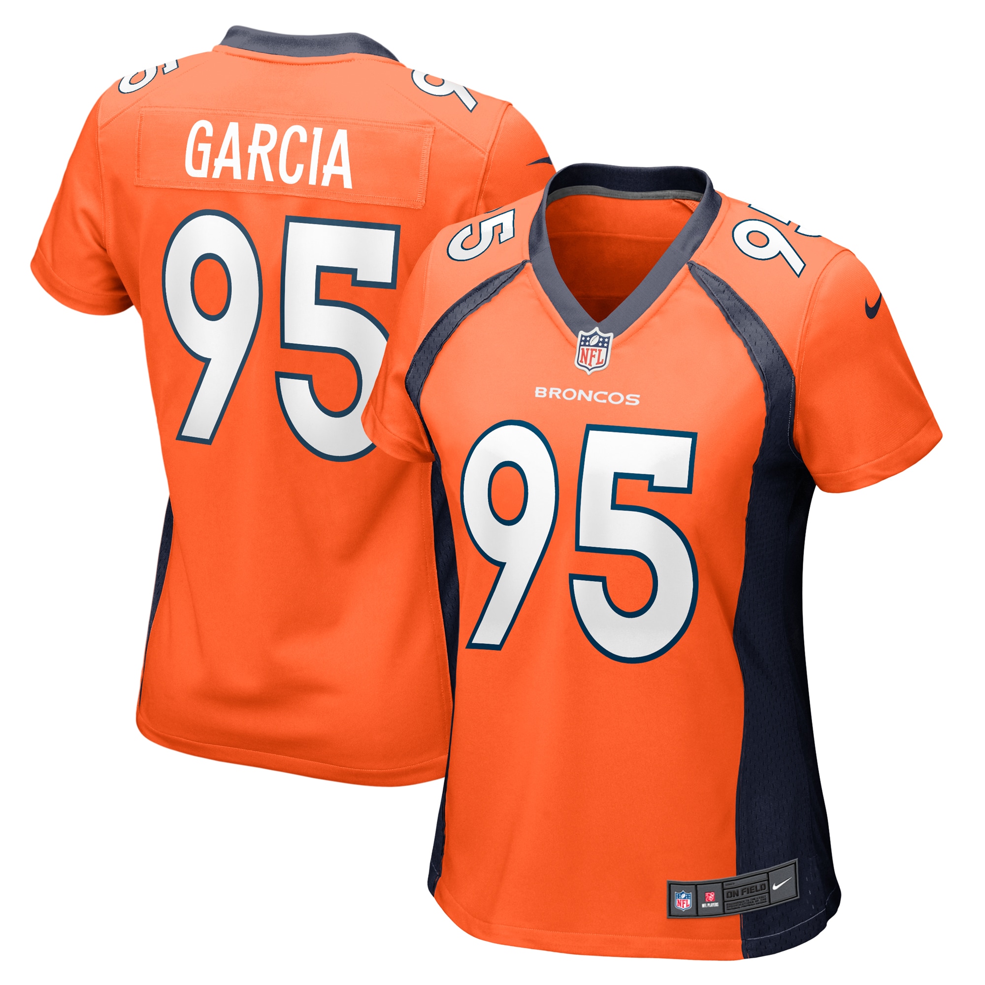 Elijah Garcia Denver Broncos Women's Team Game Jersey – Orange