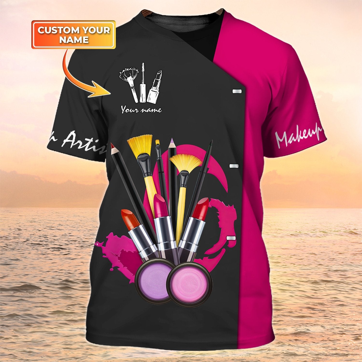 Make Up Artist Shirts Beauty Uniform 3D Custom T Shirt