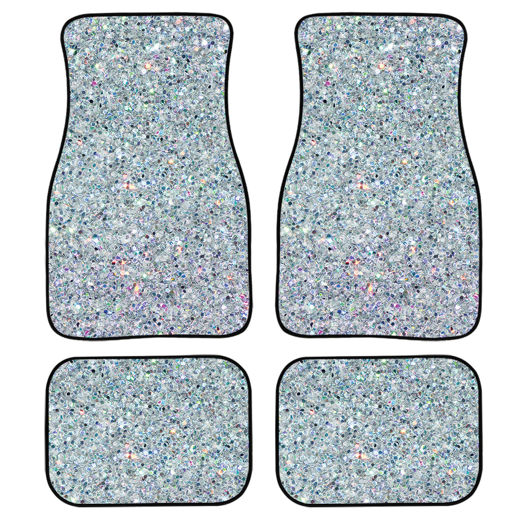 Diamond Glitter Texture Print Front And Back Car Floor Mats, Front Car Mat