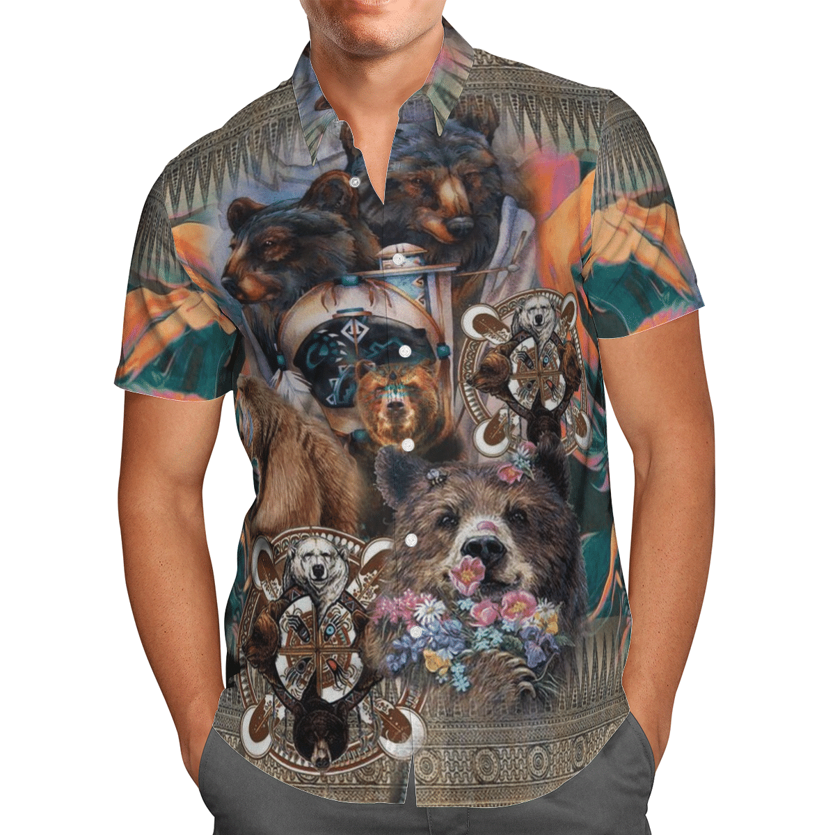 Bear Hunting Hawaiian Shirt