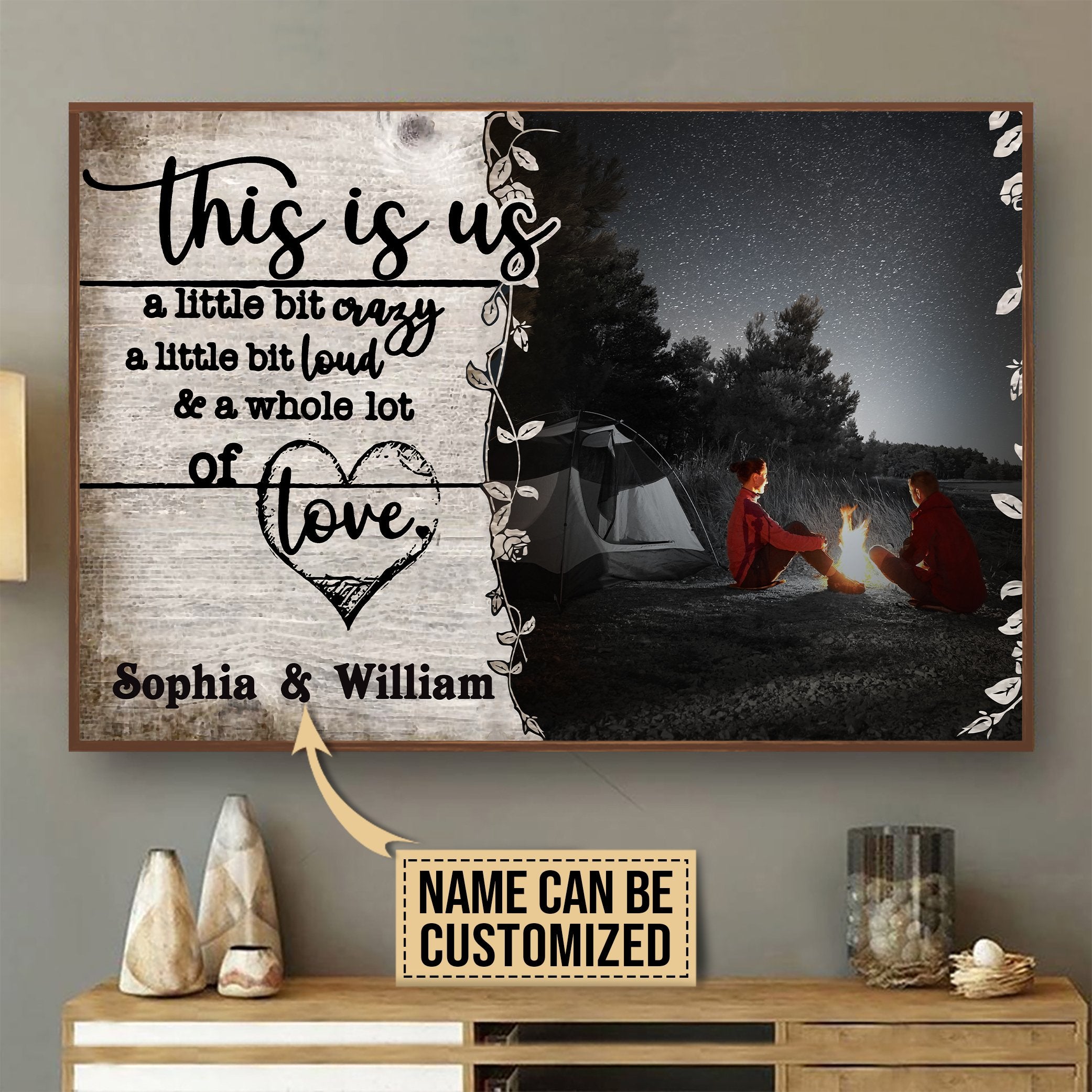 Aeticon Gifts Personalized Camping A Little Bit Of Canvas Mom Dad Gift Home Decor