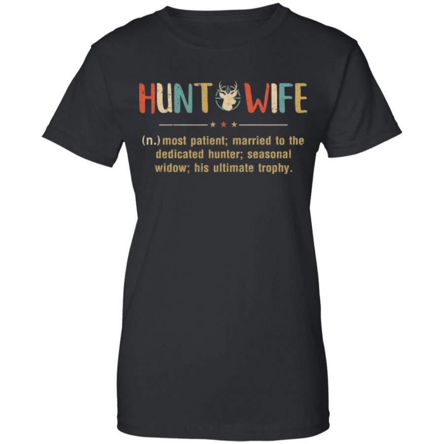 Vintage Funny Hunting Husband Hunt Wife Most Patient Married T-shirt