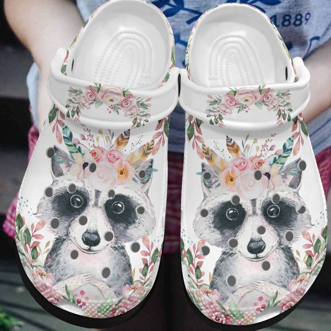 Raccoon Personalized Clog, Custom Name, Text, Color, Number Fashion Style For Women, Men, Kid, Print 3D Lovely Raccoon