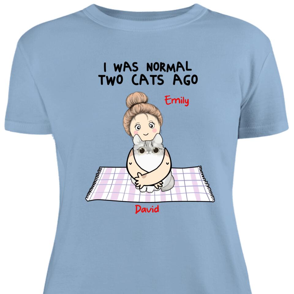 Personalized Cat I Was Normal Custom Women Shirt – Trending Personalized