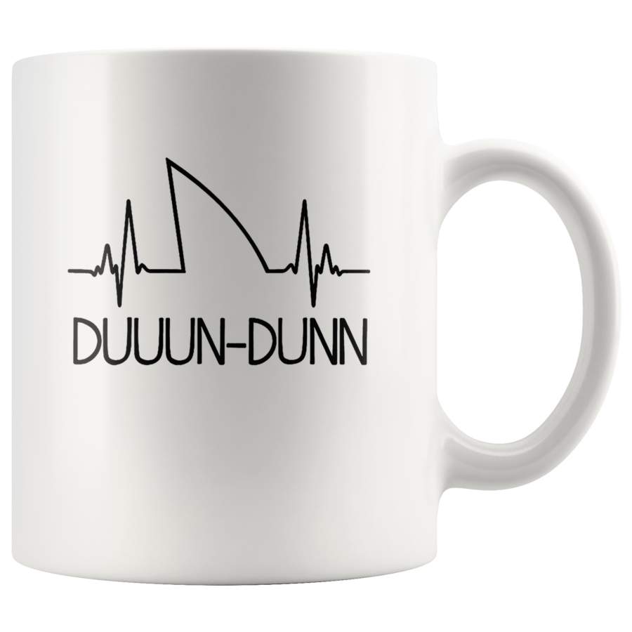 Shark duuun heartbeat white gift coffee mug