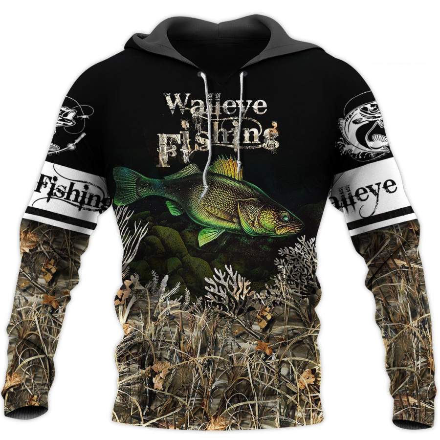 Walleye Fishing camo 3D all over printing shirts for men and women HC17703