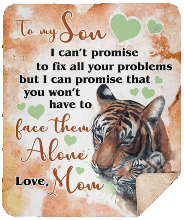 To My Son Tiger Fleece Blanket All Over Prints