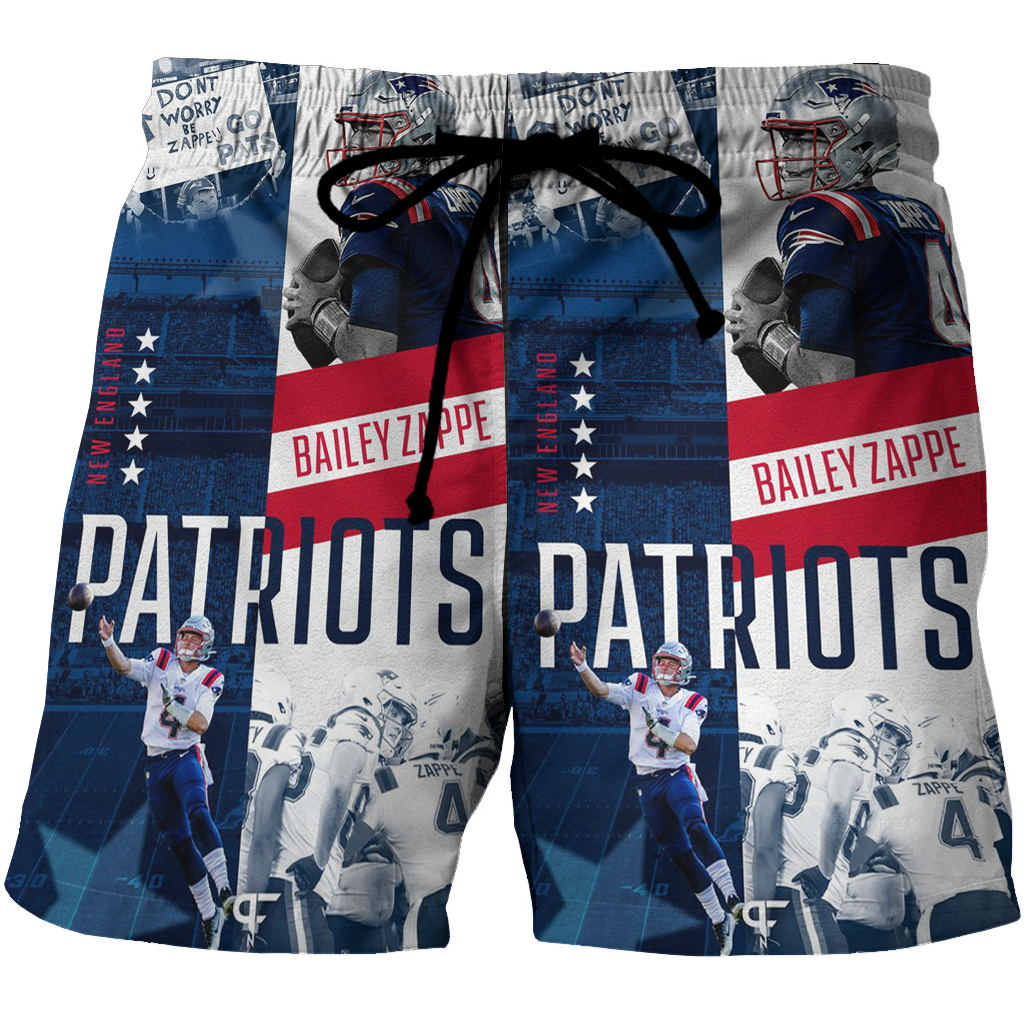 New England Patriots Bailey Zappe1 3D All Over Print Summer Beach Hawaiian Short