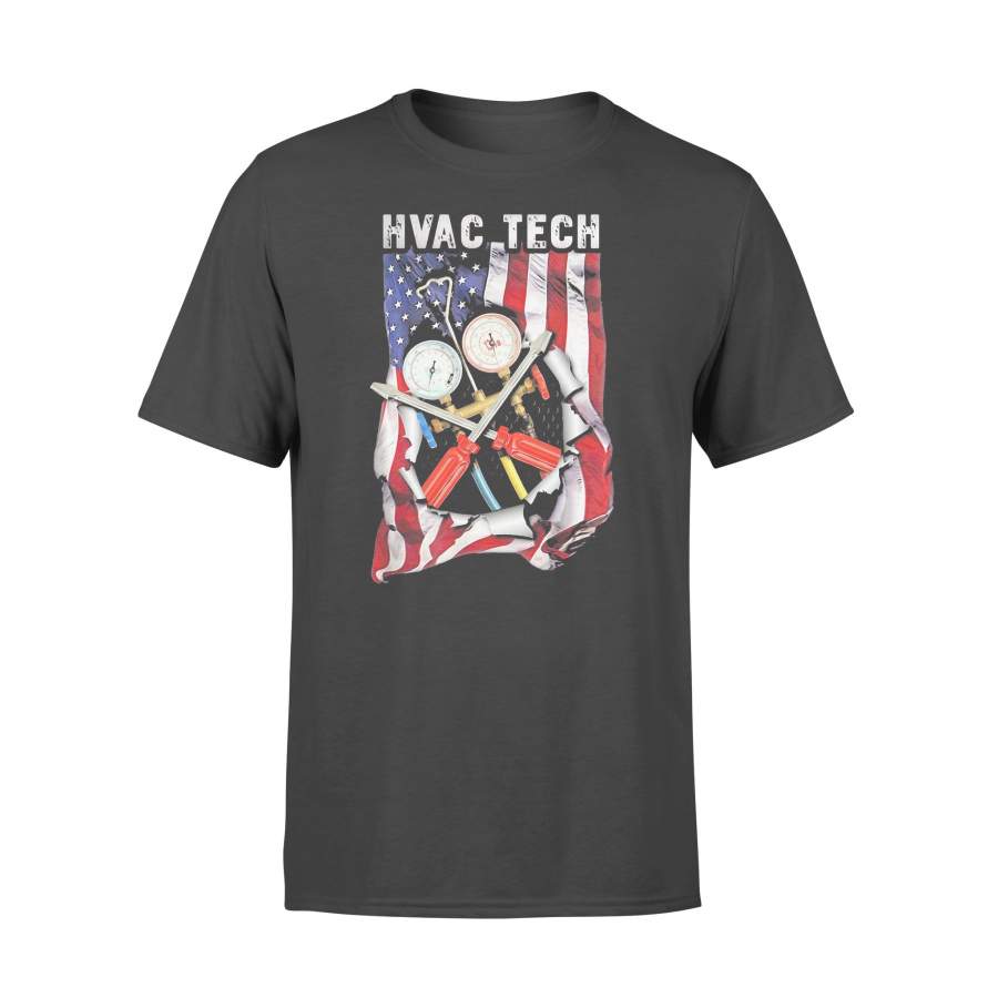 Independence Day Flag American Hvac Tech T-shirt