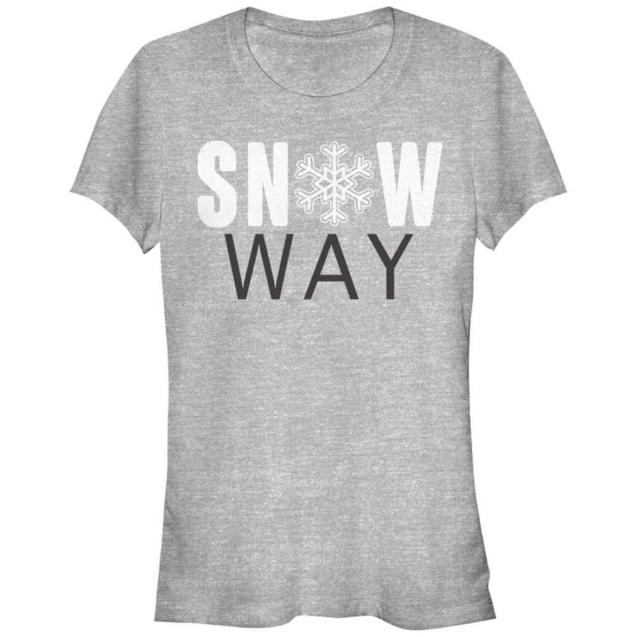 Lost Gods Junior’s Christmas Snow Way  T Shirt Athletic Heather S