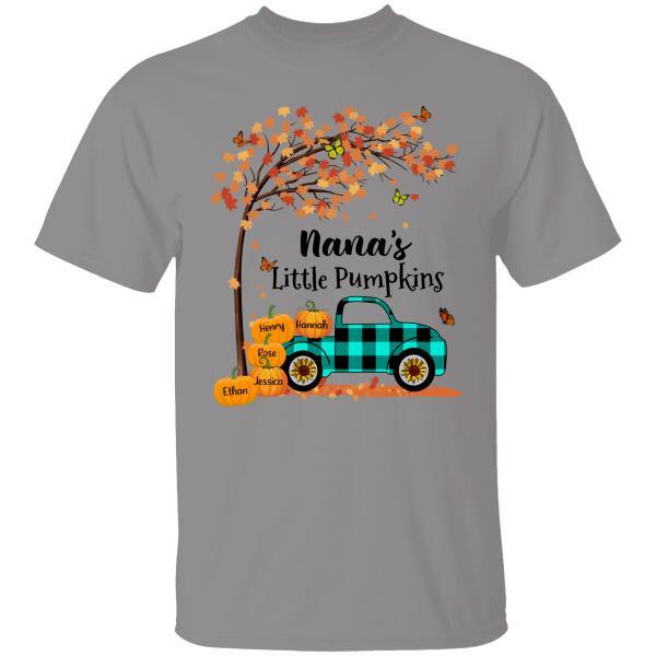 Nana’S Little Pumpkin Personalized T-Shirt Halloween Tee Best Gift For Mom Mama Grandma