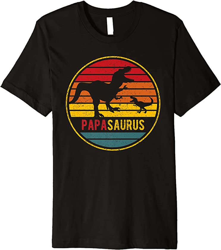 Vintage Dad Dinosaur Papasaurus Premium T-Shirt