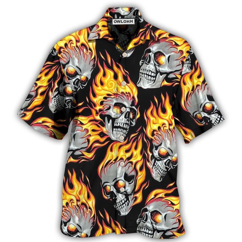 Skull On Fire Hawaii Shirt Ha42666