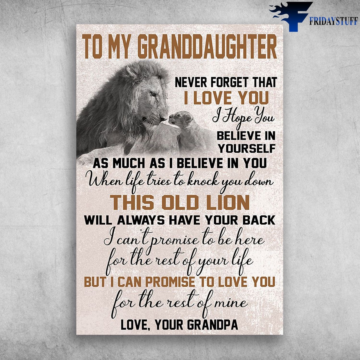 To My Granddaughter Never Forget That I Love You Love Your Grandpa Canvas Christmas Gift Ideas