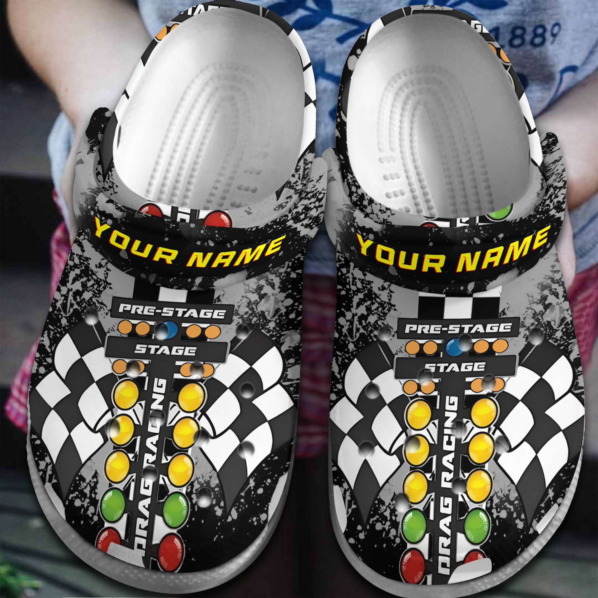 Drag racing Crocs Crocband Clogs Shoes Comfortable For Men Women and Kids