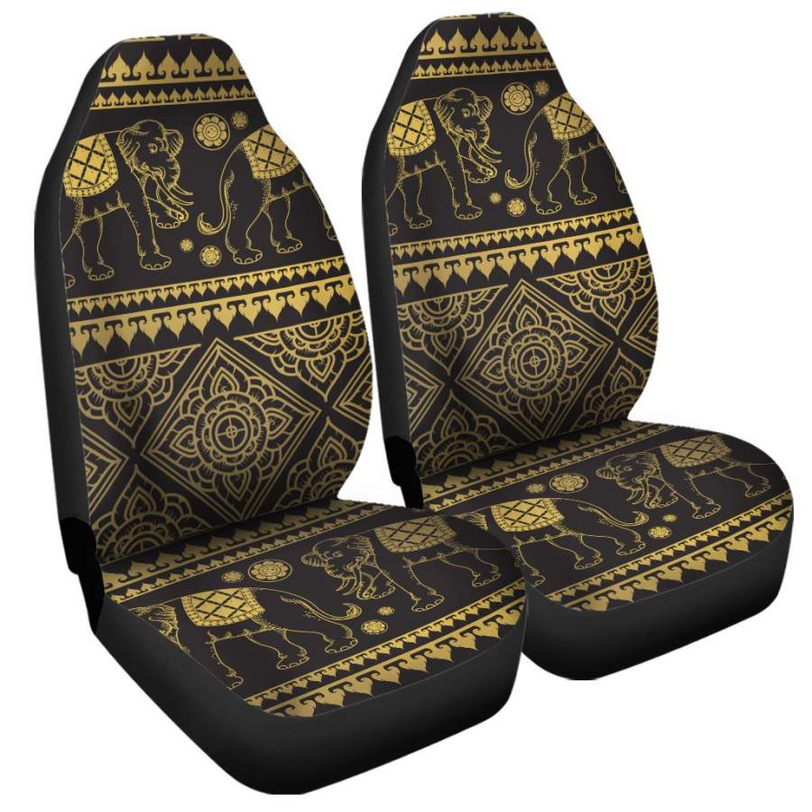 Ethnic Thai Elephant Pattern Print Universal Fit Car Seat Covers