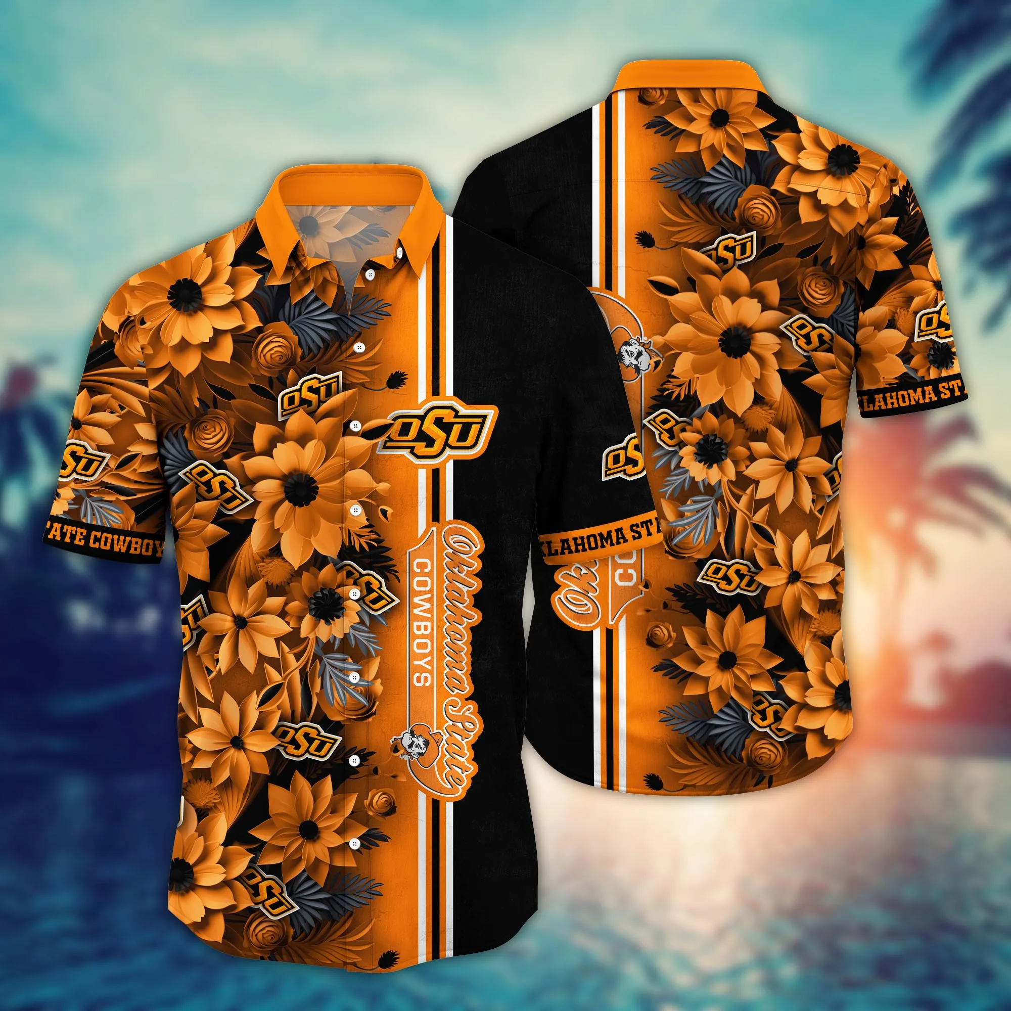 Oklahoma State Cowboys NCCA Hawaiian Shirt Custom Warm Season Aloha Shirt