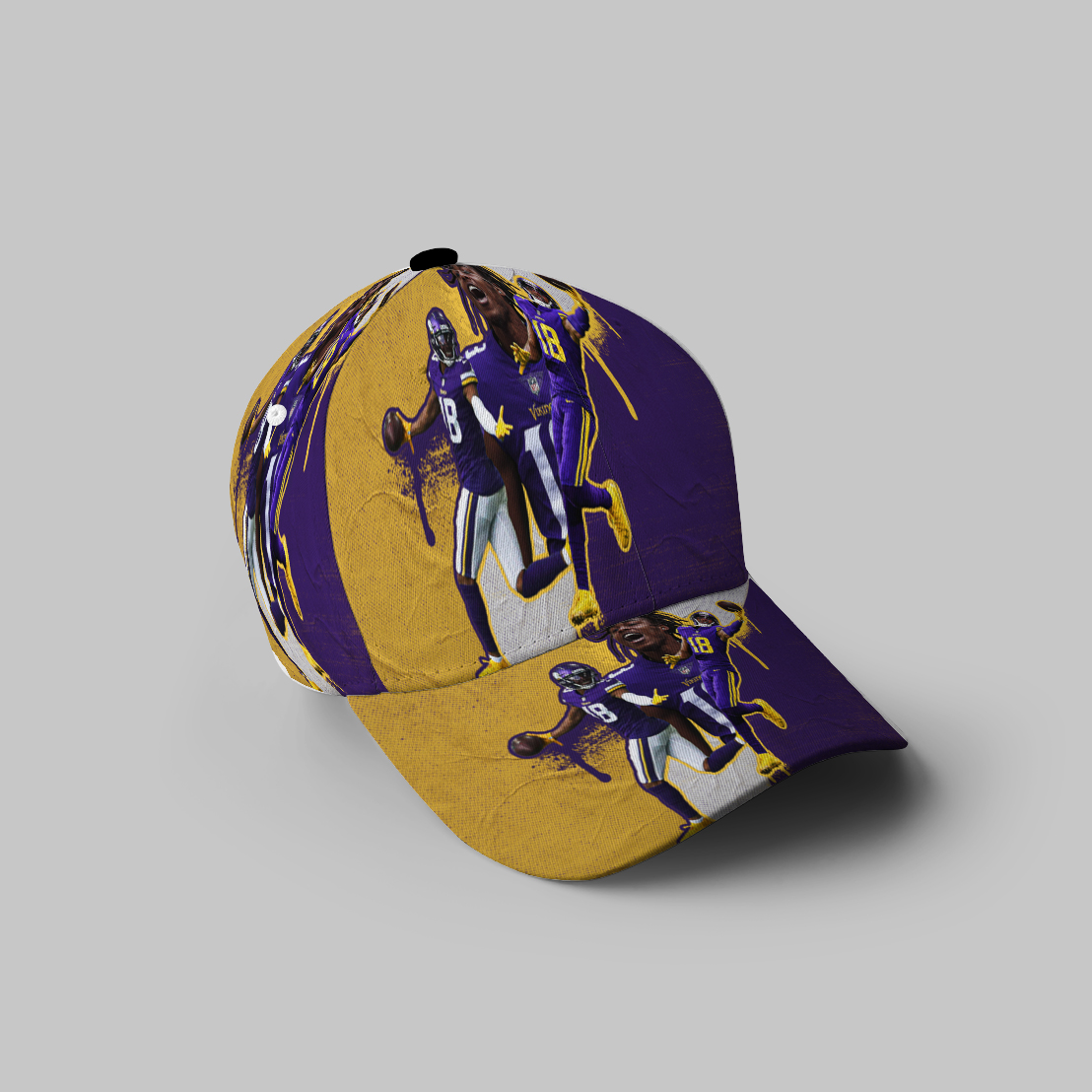 Minnesota Vikings Justin Jefferson 18 3D Printing Baseball Cap Classic Hat