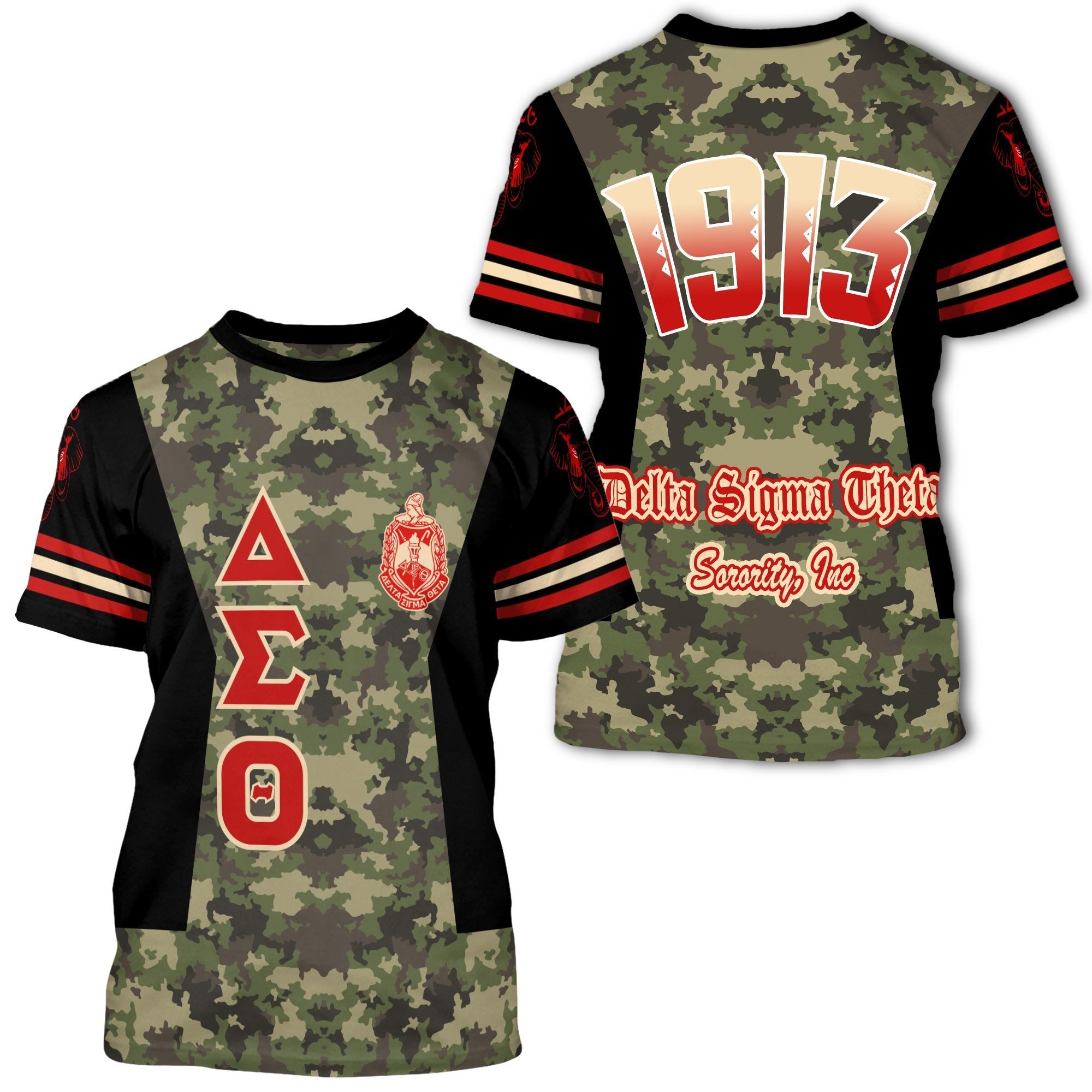 Greek Life T-Shirt – Delta Sigma Theta Sorority Camouflage T-Shirt Jn