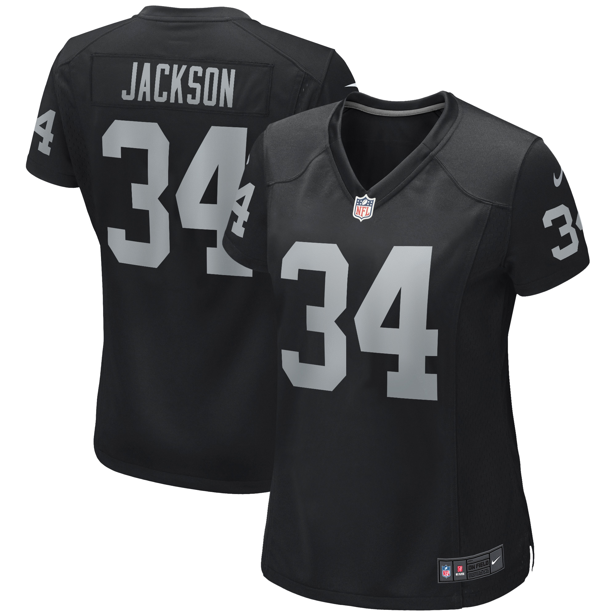 Women’s Las Vegas Raiders Bo Jackson Black Game Retired Player Jersey