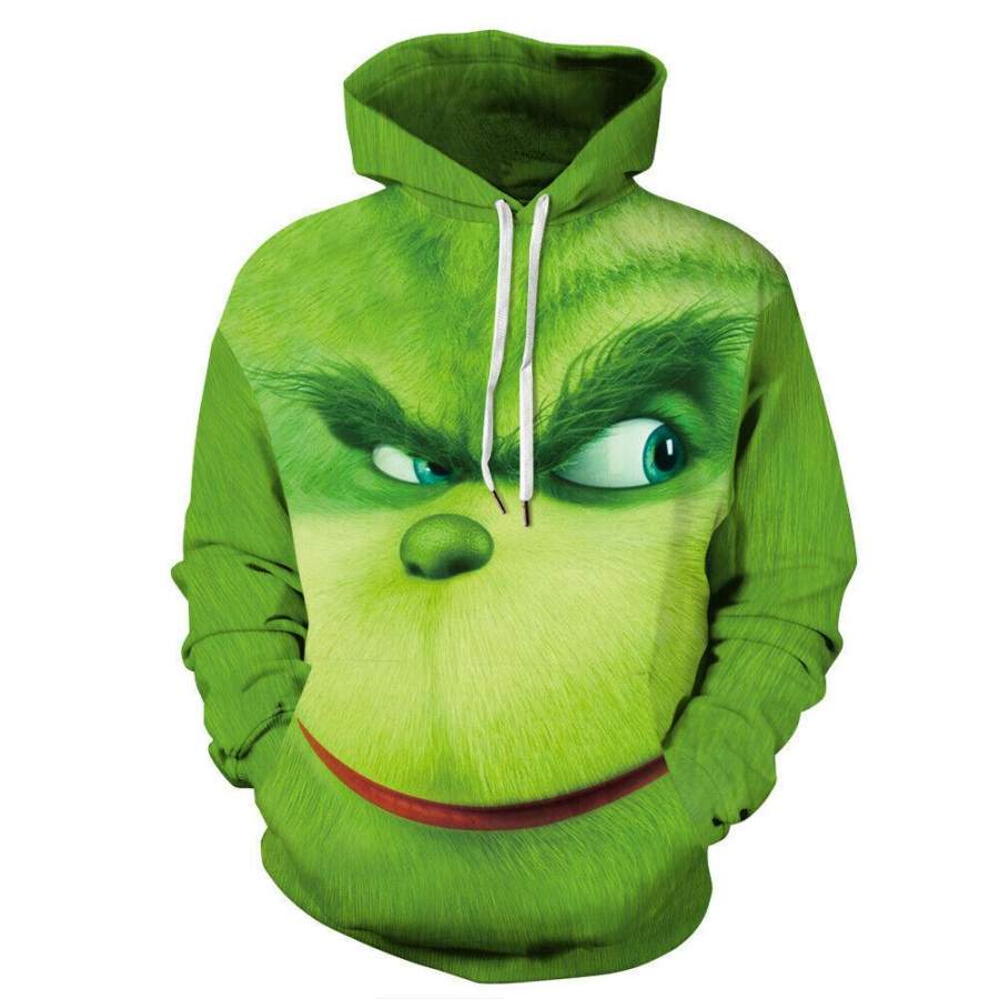2019 The Grinch 3D Print Pullover Hooded Sweatshirt Hoodies