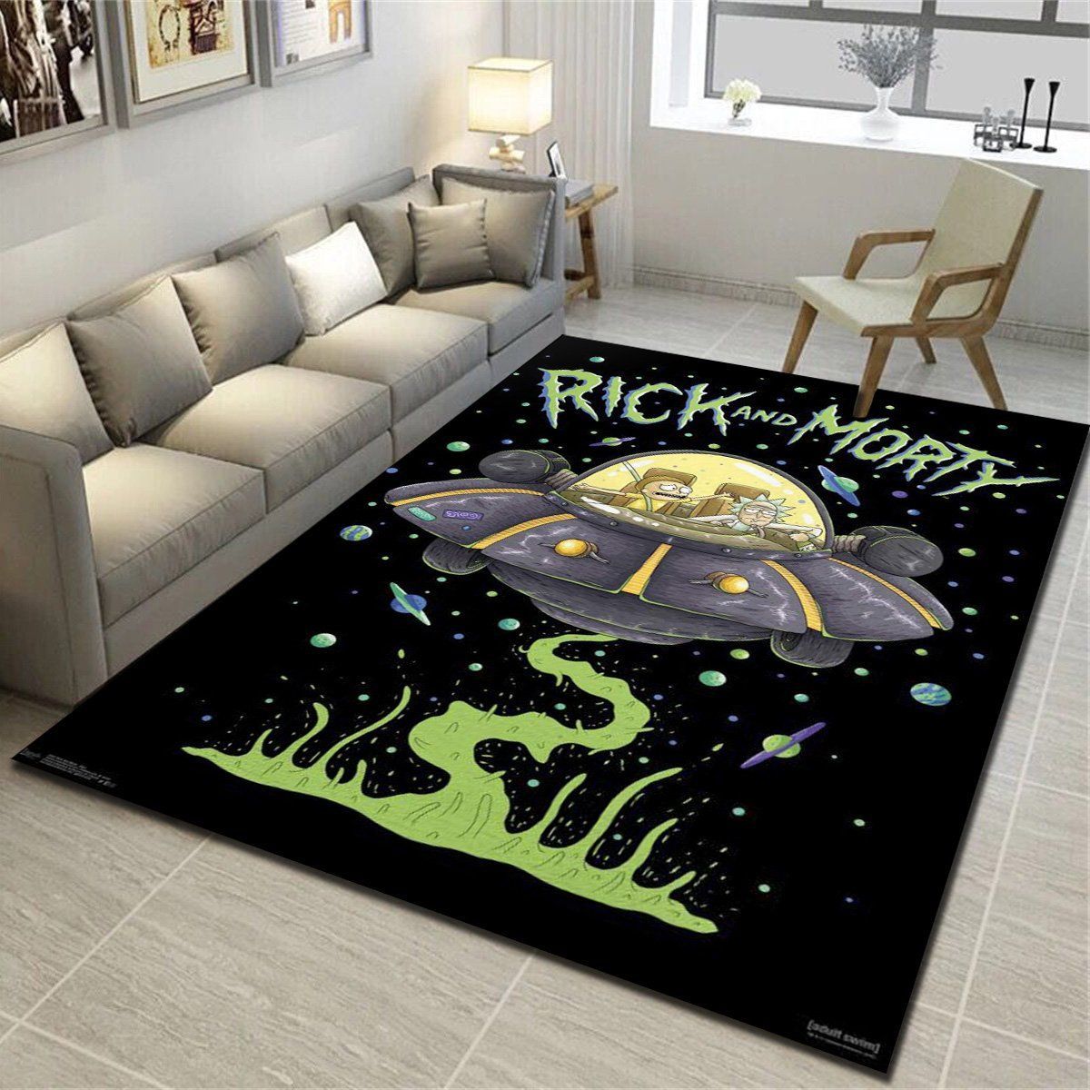 Rick And Morty Ship Area Rugs, Living Room Carpet