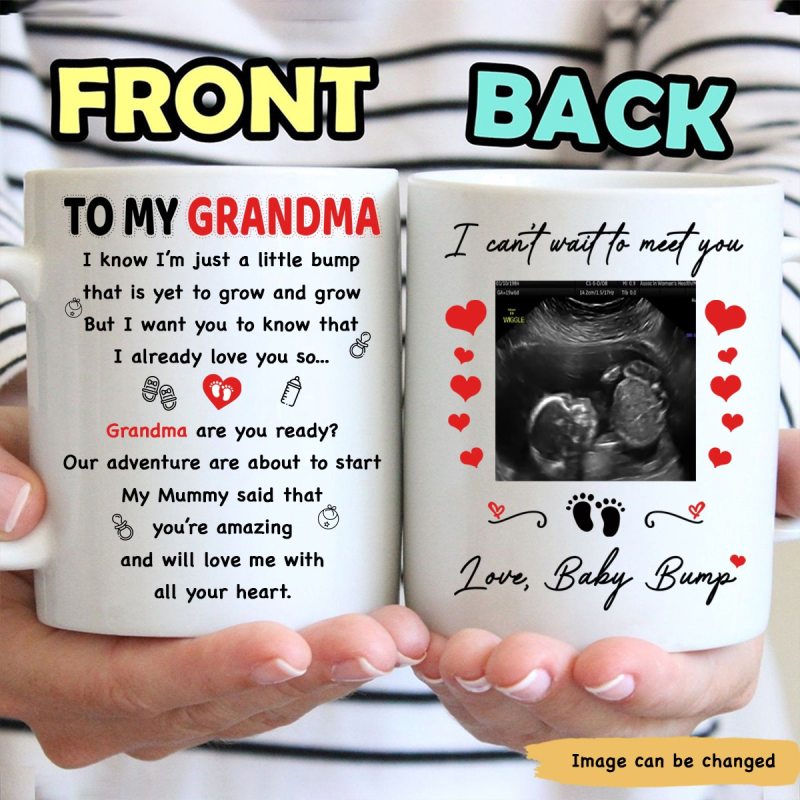 Personalized Sonogram Photo Our Adventure Mug Gift For Grandma To Be, Happy Mother’S Day Mug