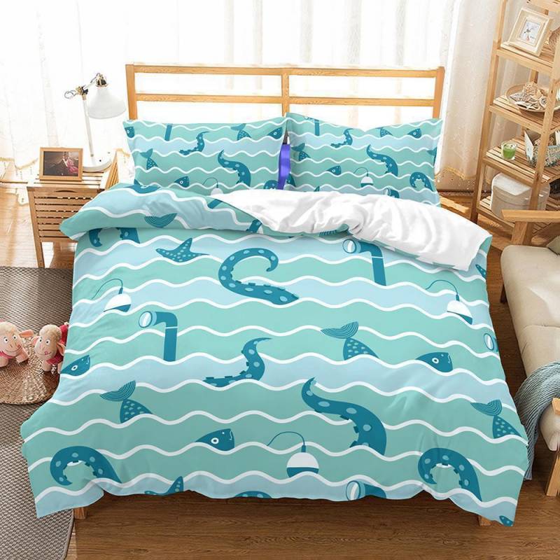 3D Animal Octopus Fish Printed Bedding Sets