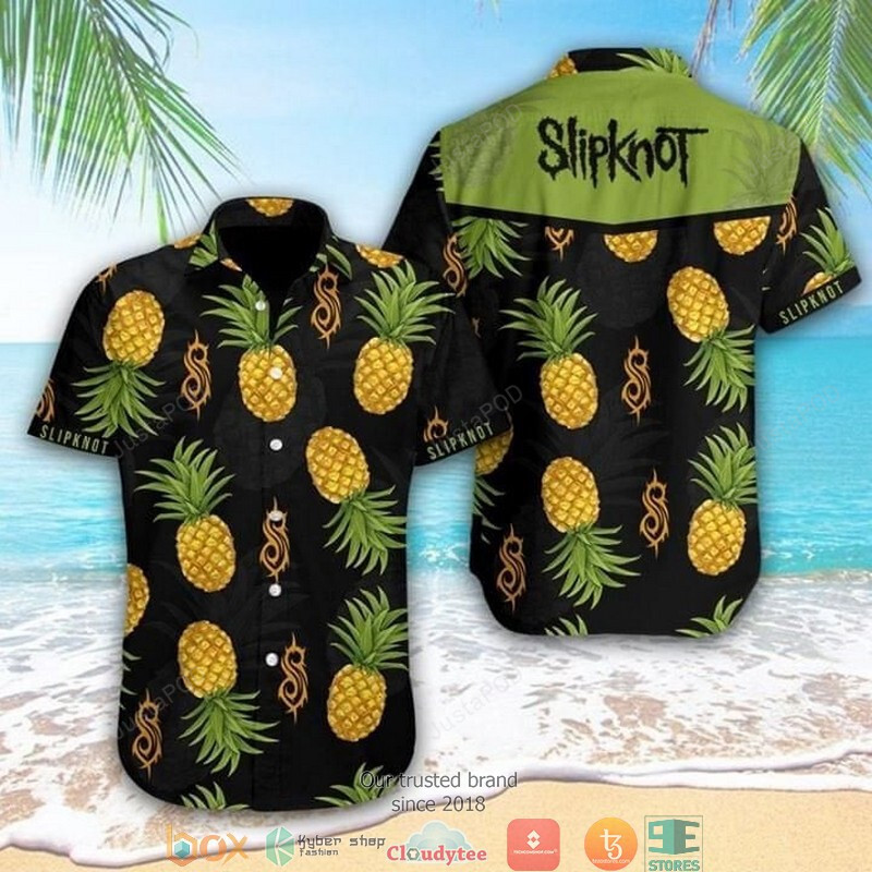 Slipknot Rock Band Pineapple Short Sleeve Hawaiian Shirt