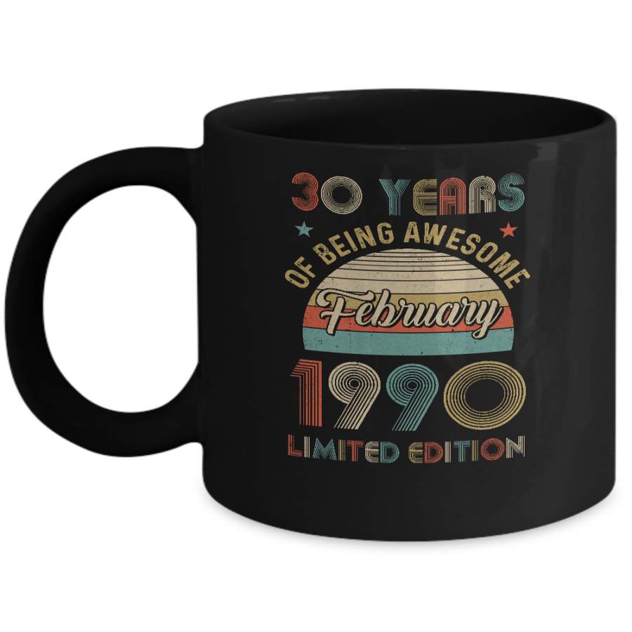 Vintage February 1990 Limited Edition 30th Birthday Gifts Mug