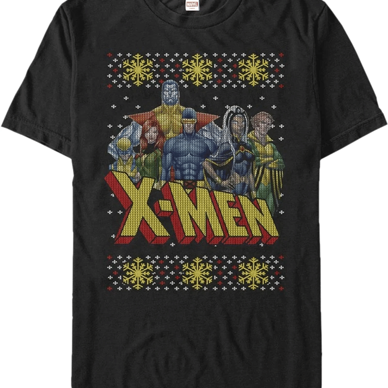 80 Tees Faux Ugly Christmas Sweater X-Men T-Shirt