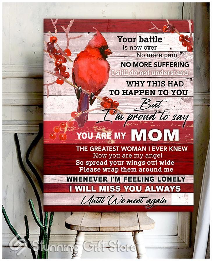 Canvas Cardinal Red Canvas You Are My Mom Memorial Wall Art Wall Decor Christmas Gift Ideas