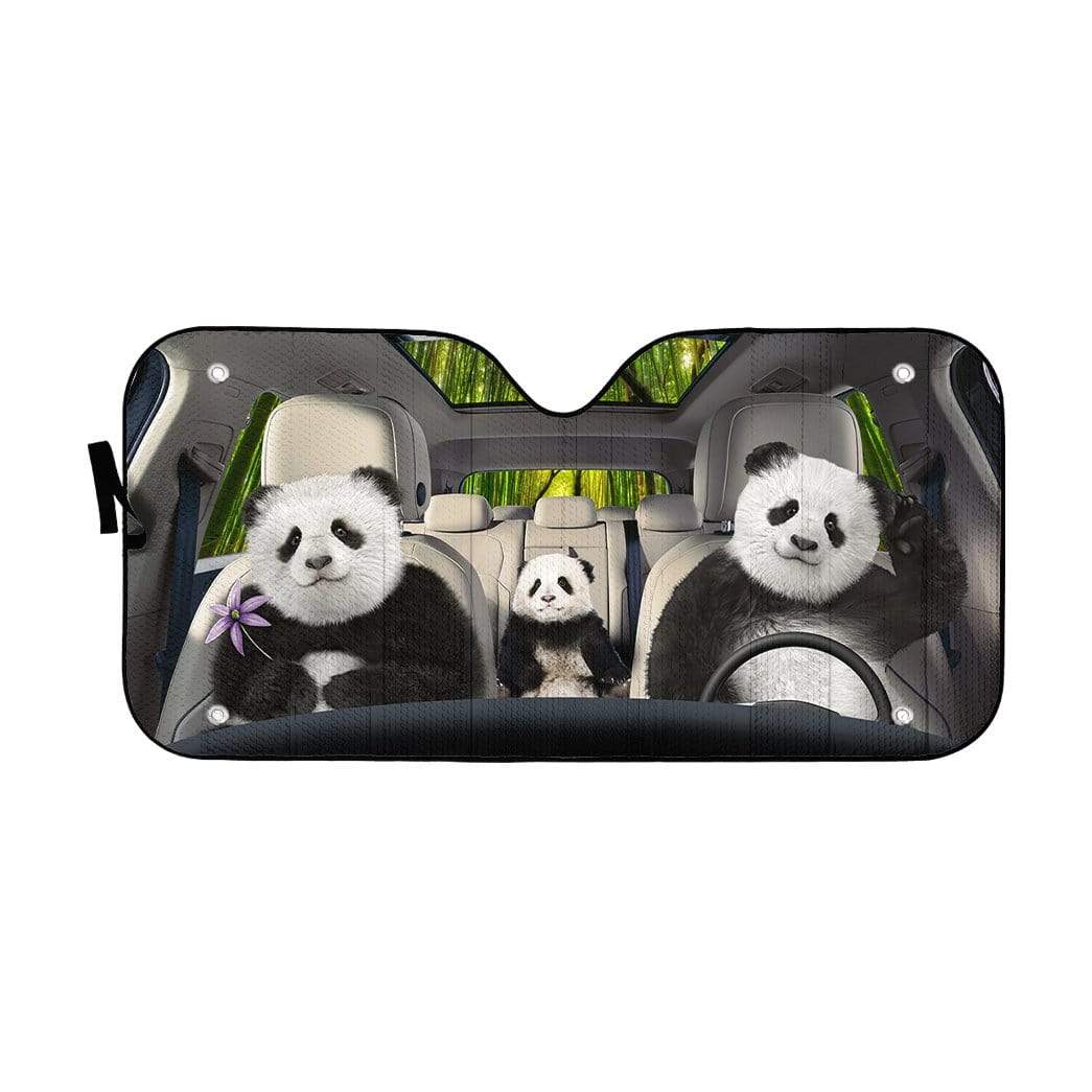 Gearhumans 3D Panda Bear Custom Car Auto Sunshade