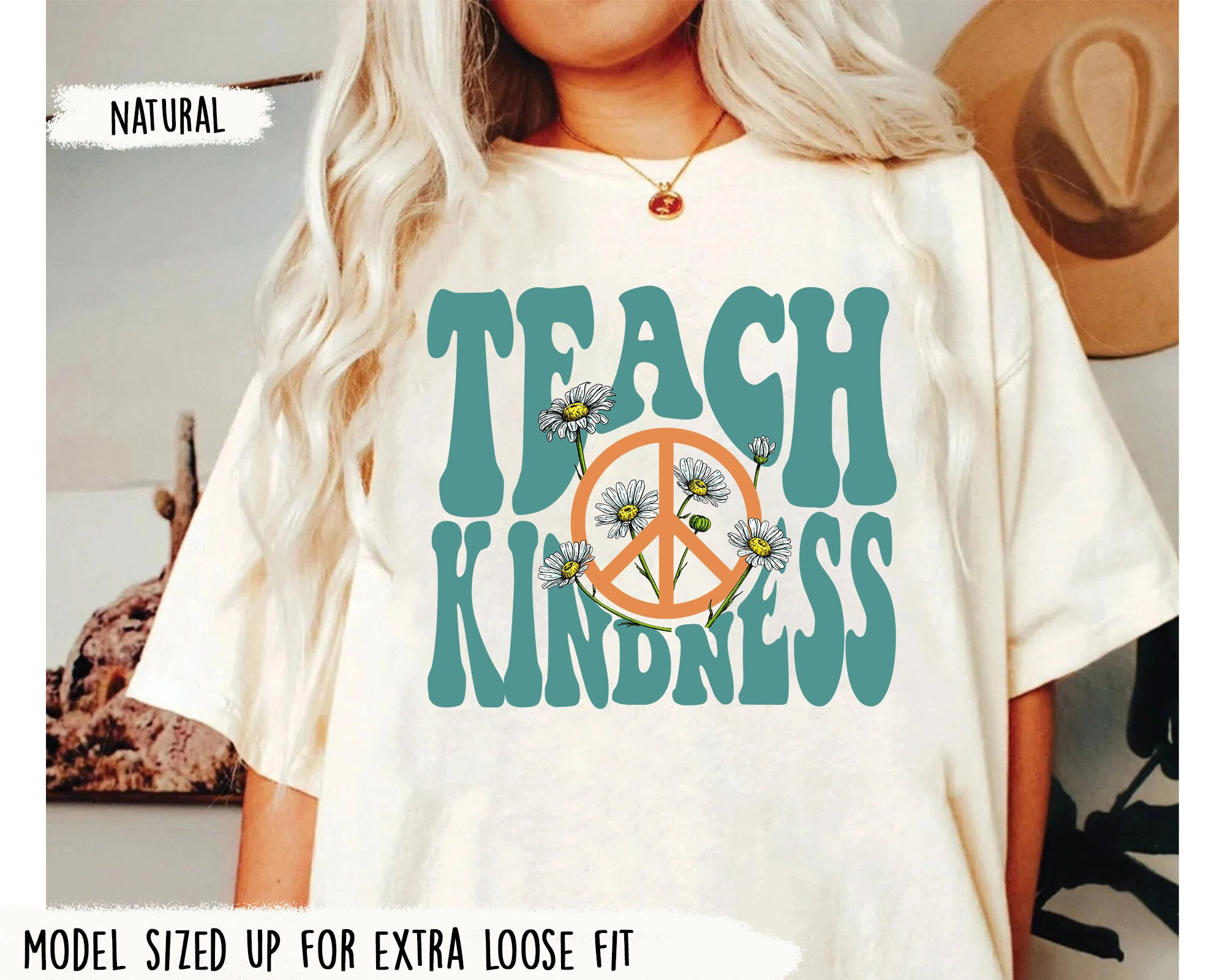 Teacher Shirt Women, Teacher Appreciation Gift, Back To School Teacher, Teach Kindness Shirt, Groovy Teacher Tee, Kindness Tee, Teacher Gift