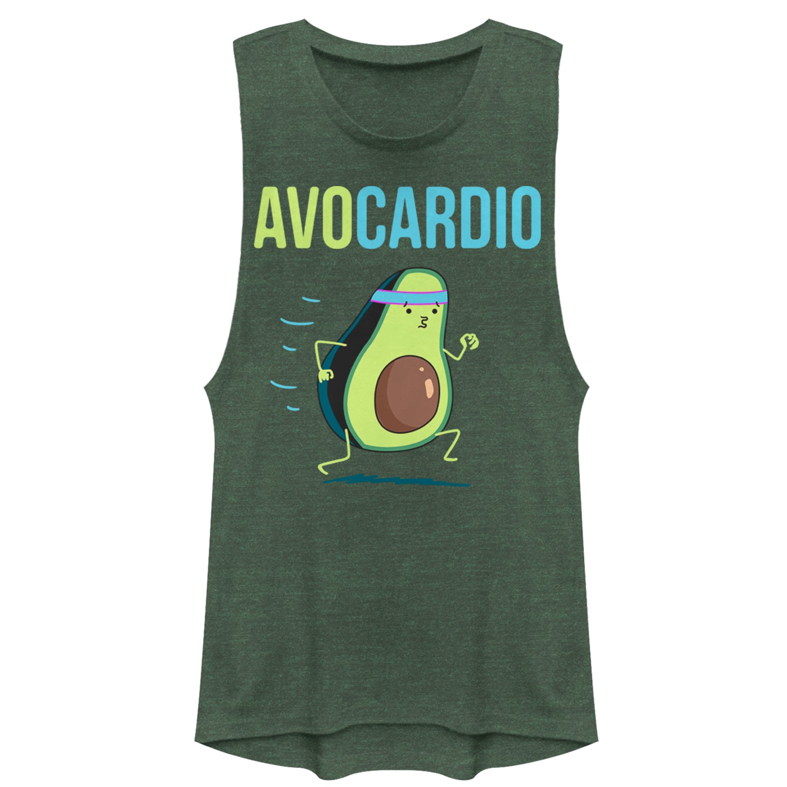 Chin Up Junior’S Adorable Avocado Cardio  Festival Muscle Tee