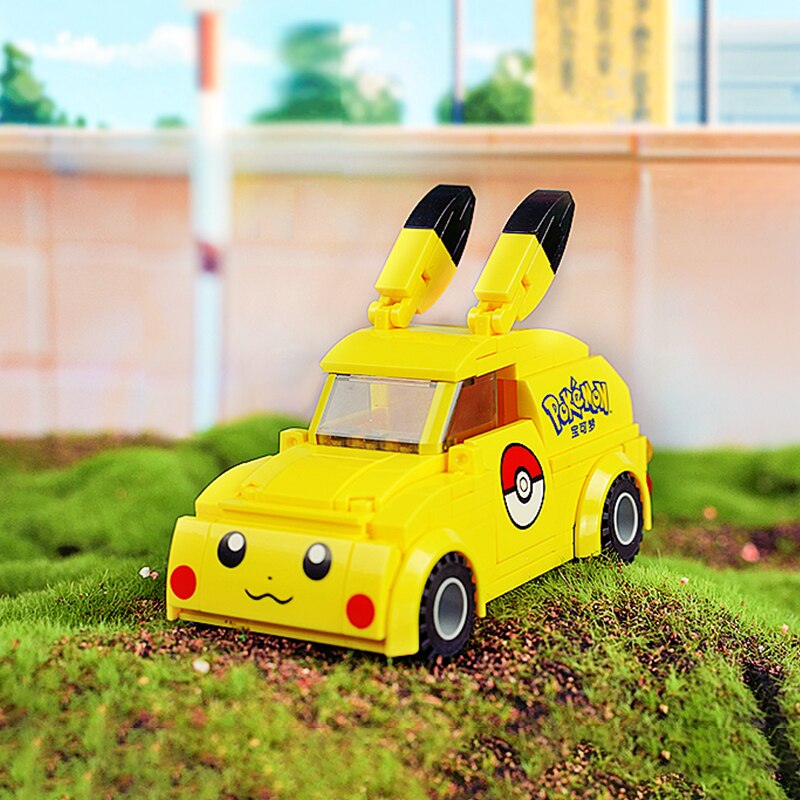 Pokemon Car Classic Anime Center House Pikachu Mewtwo Charizard Venusaur Building Blocks Bricks Sets Model DIY Toy For Gift alx
