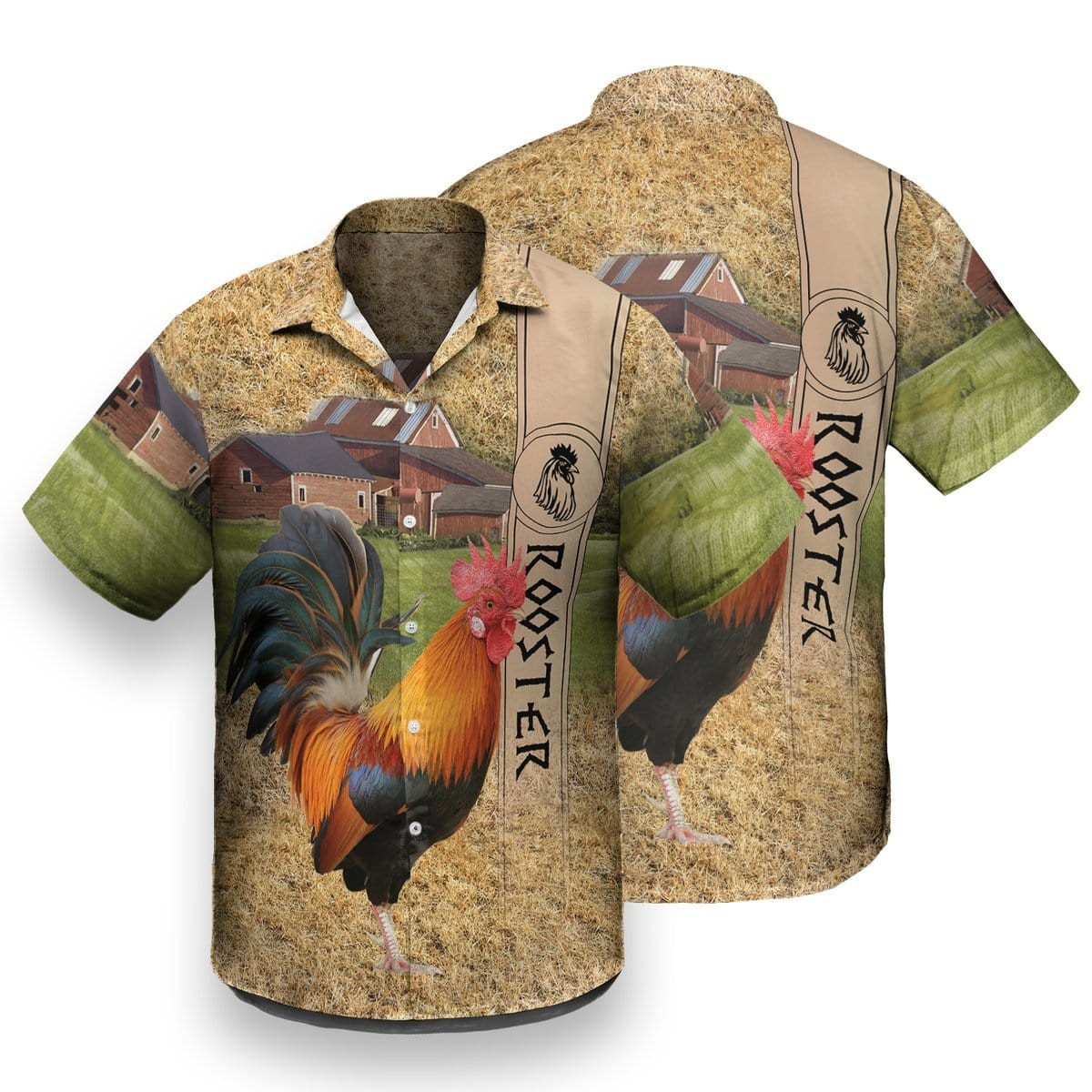 Rooster In The Farm Gift For Farmer Hawaii Aloha Shirts H Ha93799