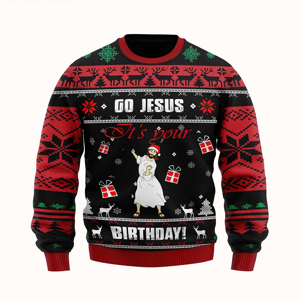 2021 Classic Ugly Sweater – Go Jesus It’S Your