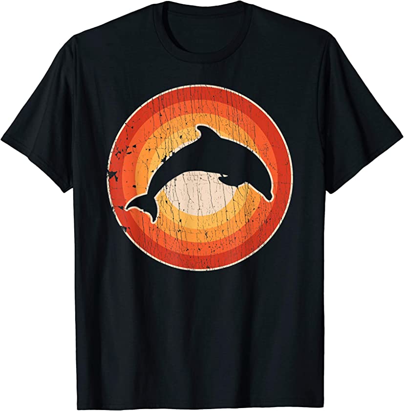 Dolphin Retro Vintage 60s 70s Men Women Gifts Animal Lover T-Shirt