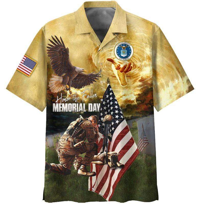 U.S. Air Force Memorial Day Honor The Fallen Aloha Hawaiian Shirts #V