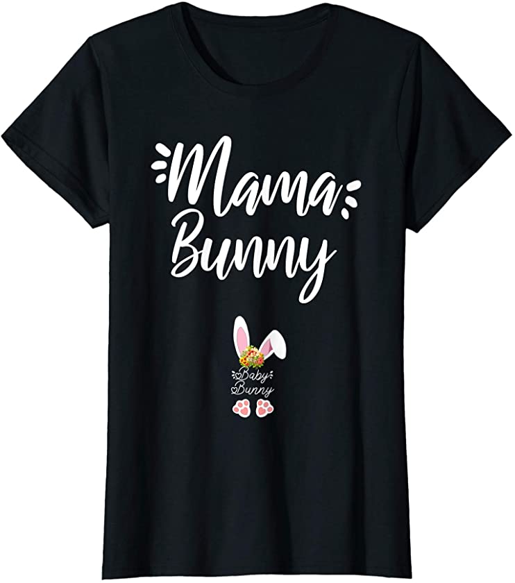 Womens mama bunny baby bunny T-Shirt