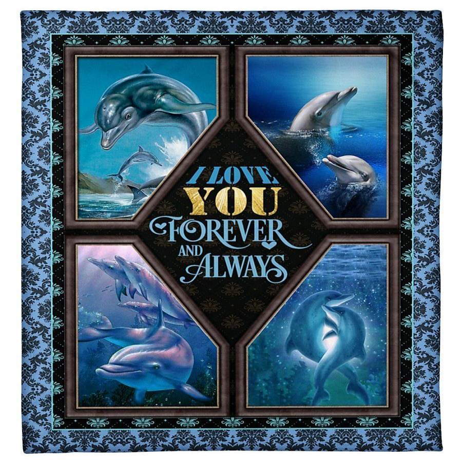 Dolphin Blanket Giving Daughter I Love You Forever And Always Fleece Blanket Christmas Gift Ideas