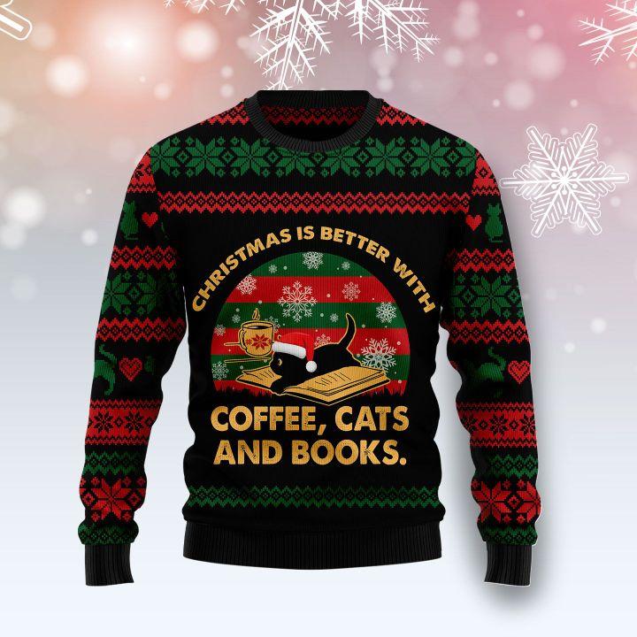 Christmas Better With Cat Christmas Ugly Sweater | Unisex | Full Size | Adult | Colorful | US1459