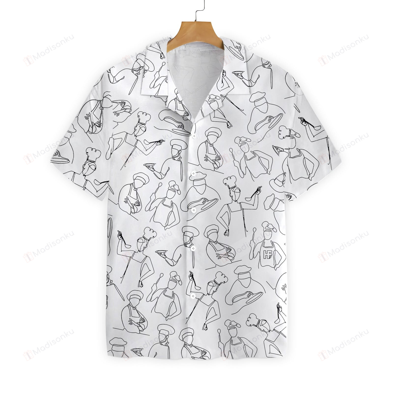 Abstract Chef Drawing Hawaiian Shirt